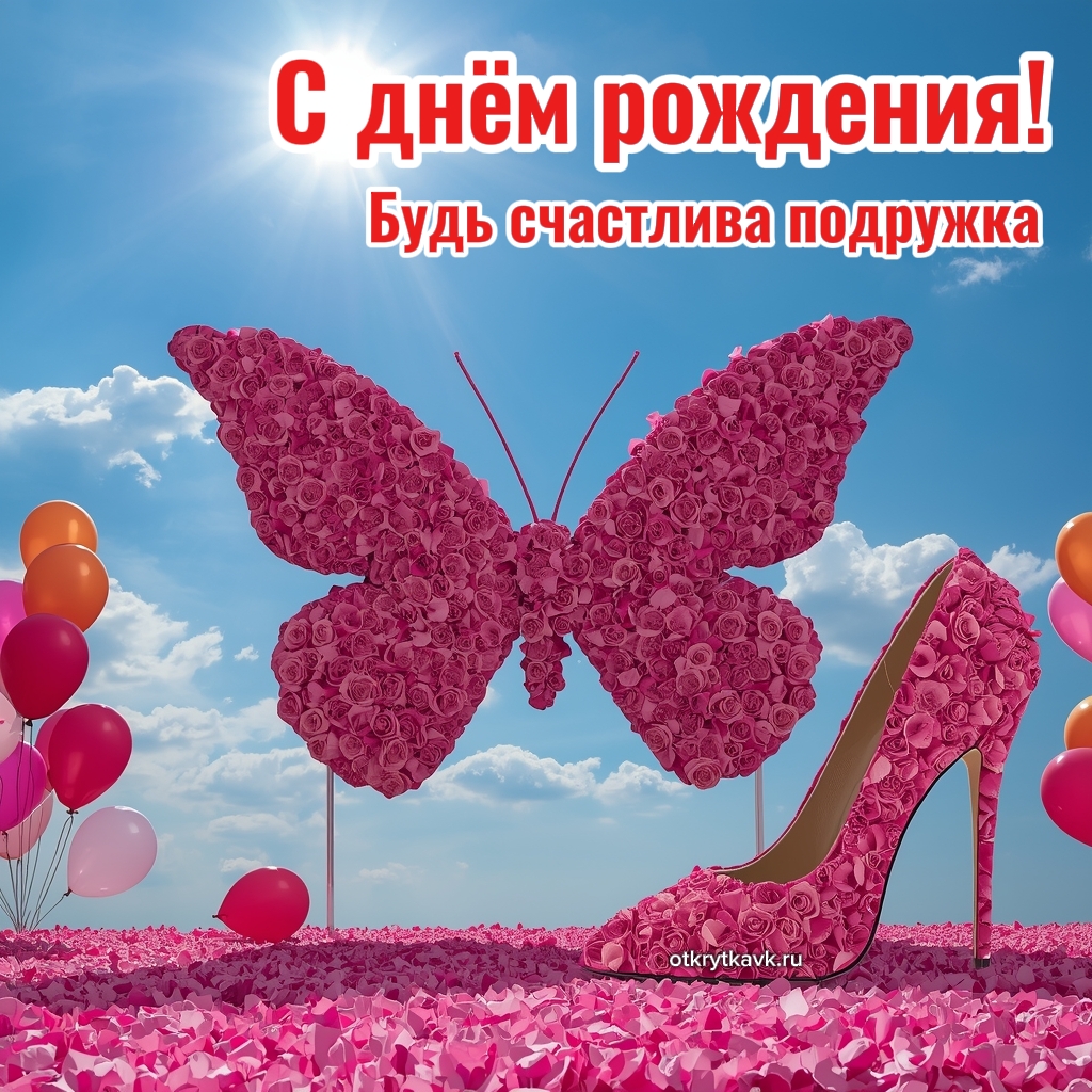 Открытка с Днём Рождения подруге - скачать бесплатно Открытка для подруги на День Рождения - скачать бесплатно